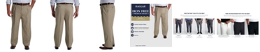 Haggar Men's Big & Tall Iron Free Premium Khaki Classic-Fit Pleated Pant
